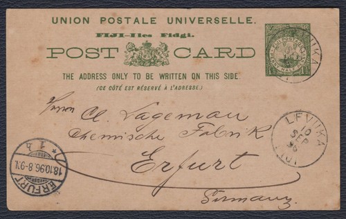 Fiji fidschi 1896 - fiji, postcard