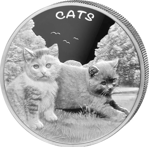 Silbermünze katze 999 - 1, oz