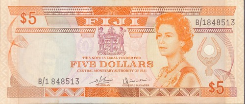 Fiji banknote dollar1980 - fiji, 5