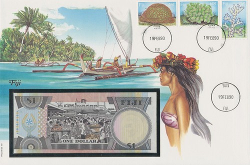 Banknotenbrief 1990 fiji - banknotenbrief,